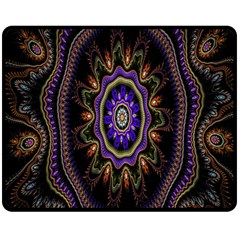 Fractal Vintage Colorful Decorative Double Sided Fleece Blanket (medium)  by Celenk