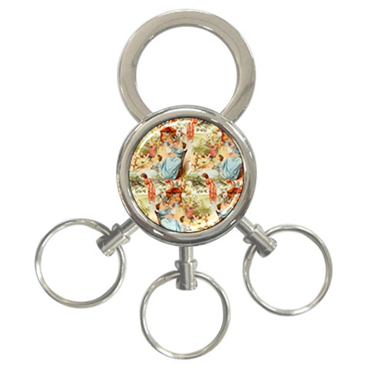 Seamless Vintage Design 3-Ring Key Chains