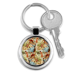 Seamless Vintage Design Key Chains (round)  by Celenk