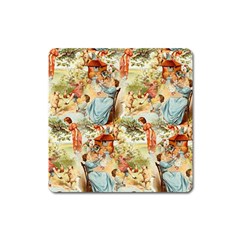 Seamless Vintage Design Square Magnet by Celenk