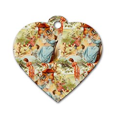 Seamless Vintage Design Dog Tag Heart (two Sides) by Celenk