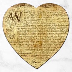 Vintage Background Paper Jigsaw Puzzle (heart) by Celenk