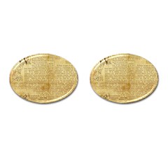 Vintage Background Paper Cufflinks (oval) by Celenk