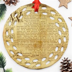 Vintage Background Paper Round Filigree Ornament (two Sides) by Celenk