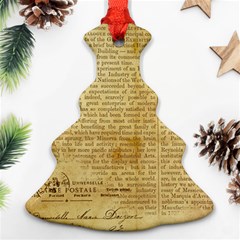 Vintage Background Paper Christmas Tree Ornament (two Sides) by Celenk