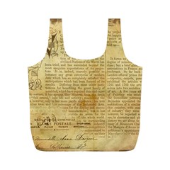 Vintage Background Paper Full Print Recycle Bags (m)  by Celenk