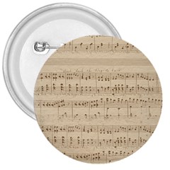 Vintage Beige Music Notes 3  Buttons by Celenk