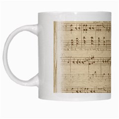 Vintage Beige Music Notes White Mugs by Celenk