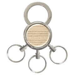 Vintage Beige Music Notes 3-ring Key Chains by Celenk