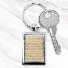 Vintage Beige Music Notes Key Chains (rectangle)  by Celenk