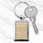 Vintage Beige Music Notes Key Chains (Rectangle)  Front