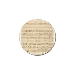 Vintage Beige Music Notes Golf Ball Marker by Celenk