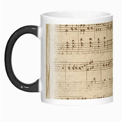 Vintage Beige Music Notes Morph Mugs by Celenk