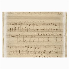 Vintage Beige Music Notes Large Glasses Cloth (2-side) by Celenk