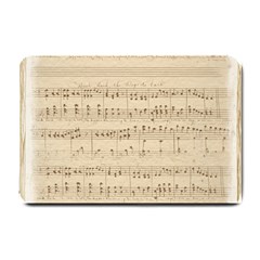 Vintage Beige Music Notes Small Doormat  by Celenk