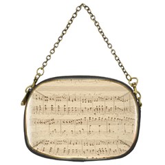 Vintage Beige Music Notes Chain Purses (two Sides)  by Celenk