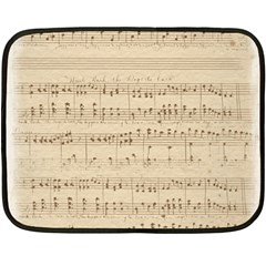 Vintage Beige Music Notes Fleece Blanket (mini) by Celenk