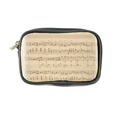 Vintage Beige Music Notes Coin Purse by Celenk