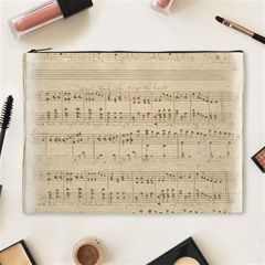 Vintage Beige Music Notes Cosmetic Bag (xl) by Celenk