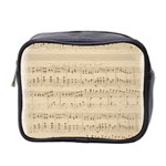 Vintage Beige Music Notes Mini Toiletries Bag 2-Side Front