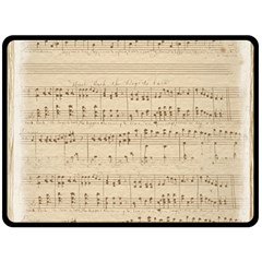 Vintage Beige Music Notes Fleece Blanket (large)  by Celenk