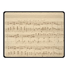 Vintage Beige Music Notes Fleece Blanket (small) by Celenk