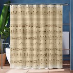 Vintage Beige Music Notes Shower Curtain 60  x 72  (Medium)  60 x72  Curtain