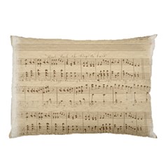 Vintage Beige Music Notes Pillow Case (two Sides) by Celenk