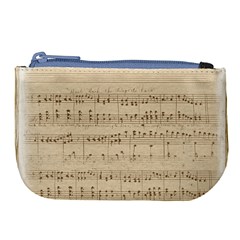 Vintage Beige Music Notes Large Coin Purse by Celenk