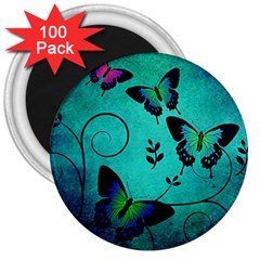 Texture Butterflies Background 3  Magnets (100 Pack) by Celenk