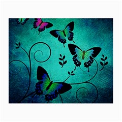 Texture Butterflies Background Small Glasses Cloth (2-side) by Celenk