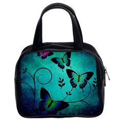 Texture Butterflies Background Classic Handbags (2 Sides) by Celenk