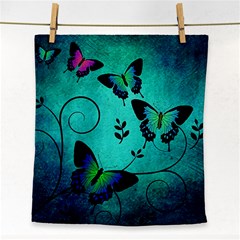 Texture Butterflies Background Face Towel by Celenk