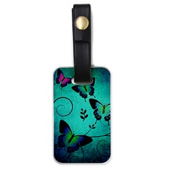 Texture Butterflies Background Luggage Tags (one Side)  by Celenk