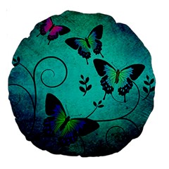 Texture Butterflies Background Large 18  Premium Round Cushions