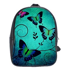 Texture Butterflies Background School Bag (xl)