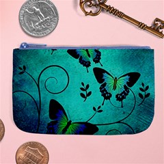 Texture Butterflies Background Large Coin Purse by Celenk