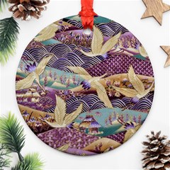 Textile Fabric Cloth Pattern Ornament (round) by Celenk