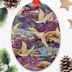 Textile Fabric Cloth Pattern Ornament (oval) by Celenk