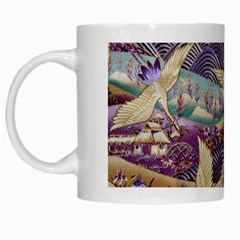 Textile Fabric Cloth Pattern White Mugs by Celenk