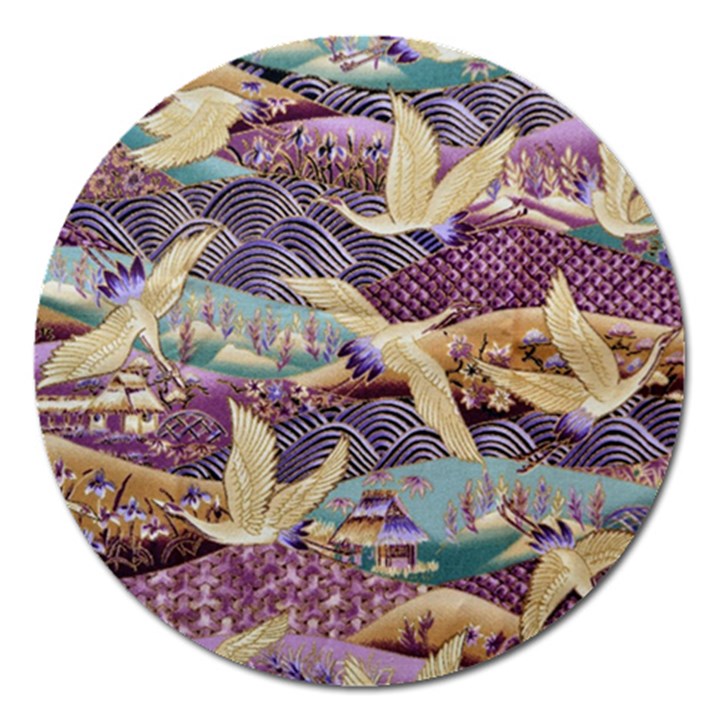 Textile Fabric Cloth Pattern Magnet 5  (Round)