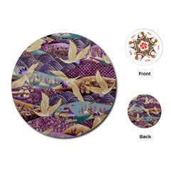 Textile Fabric Cloth Pattern Playing Cards (round)  by Celenk