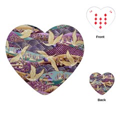 Textile Fabric Cloth Pattern Playing Cards (heart)  by Celenk