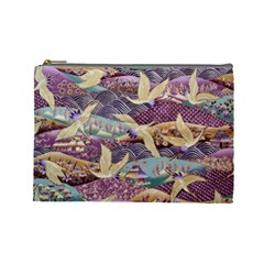 Textile Fabric Cloth Pattern Cosmetic Bag (large)  by Celenk