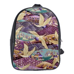 Textile Fabric Cloth Pattern School Bag (large) by Celenk