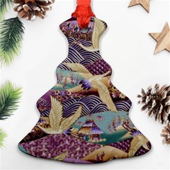 Textile Fabric Cloth Pattern Ornament (christmas Tree)  by Celenk