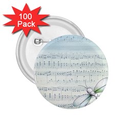 Vintage Blue Music Notes 2 25  Buttons (100 Pack)  by Celenk