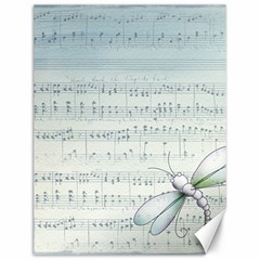 Vintage Blue Music Notes Canvas 12  X 16   by Celenk