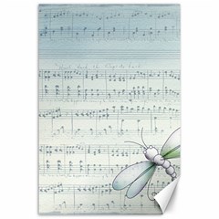 Vintage Blue Music Notes Canvas 24  X 36 