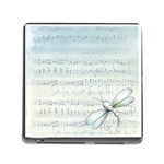 Vintage Blue Music Notes Memory Card Reader (Square) Front